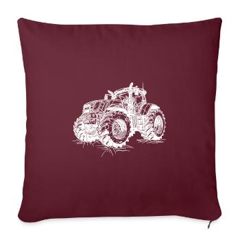 Grand tracteur de terrain Tracteur de récolte agricole - Housse de coussin décorative 45 x 45 cm - bordeaux - Devant