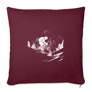 Skifahrer Offroad Outdoor Pulverschnee Style - Sofakissenbezug 45 x 45 cm - Burgunderrot - Vorne