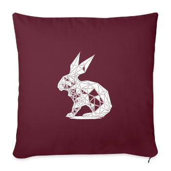 Géométrie Lapin Lignes Géométrie Lapin - Housse de coussin décorative 45 x 45 cm - bordeaux - Devant
