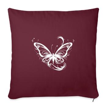 Pretty Tattoo Lines Style Butterfly - Housse de coussin décorative 45 x 45 cm - bordeaux - Devant