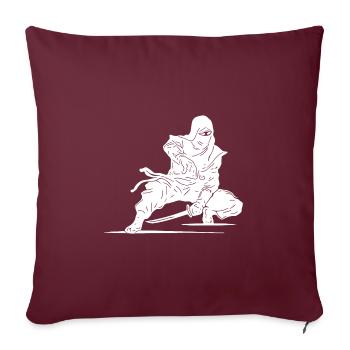 Entraînement en force Warrior Style Loisir Ninja Athlète - Housse de coussin décorative 45 x 45 cm - bordeaux - Devant
