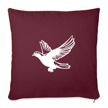 Pigeon en vol avec des ailes - Housse de coussin décorative 45 x 45 cm - bordeaux - Devant