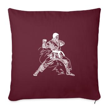 Karaté Costume Tatouage Dojo Style Fighting Spirit - Housse de coussin décorative 45 x 45 cm - bordeaux - Devant