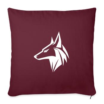Noble Wolf Head Portrait Style de tatouage - Housse de coussin décorative 45 x 45 cm - bordeaux - Devant