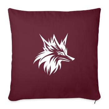 Wild Wolf Head Tattoo Style Portrait - Housse de coussin décorative 45 x 45 cm - bordeaux - Devant
