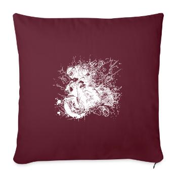 Biker mit Helm Geländefahrt Splash Style - Sofakissenbezug 45 x 45 cm - Burgunderrot - Vorne