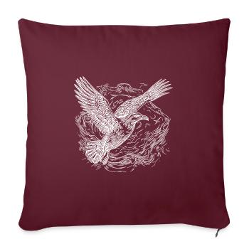 Mouette volante au-dessus de la mer - Housse de coussin décorative 45 x 45 cm - bordeaux - Devant