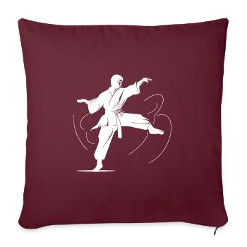 Compétition d’arts martiaux de karaté - Housse de coussin décorative 45 x 45 cm - bordeaux - Devant