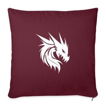 Dragon vintage maléfique en robe à échelle de tatouage - Housse de coussin décorative 45 x 45 cm - bordeaux - Devant