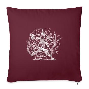 Dojo Karate Meister Kampfkunst Tattoo Style - Sofakissenbezug 45 x 45 cm - Burgunderrot - Vorne