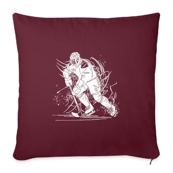 Motif d’éventail de joueur de hockey rapide - Housse de coussin décorative 45 x 45 cm - bordeaux - Devant