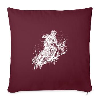 Mud Splash Splash Mountain Biker avec vélo - Housse de coussin décorative 45 x 45 cm - bordeaux - Devant