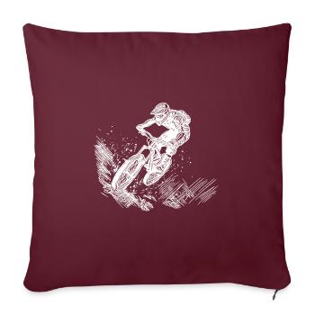 VTT vélo descente saut - Housse de coussin décorative 45 x 45 cm - bordeaux - Devant
