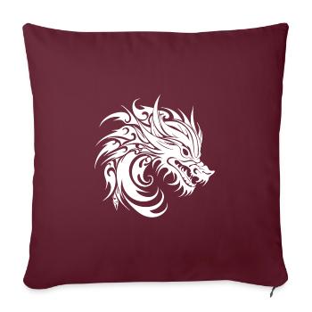 Sifflement Style Tatouage Dragon Tête - Housse de coussin décorative 45 x 45 cm - bordeaux - Devant