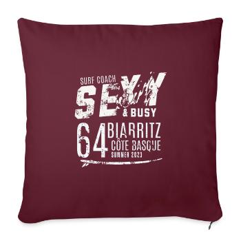Surf coach sexy busy Biarritz - Housse de coussin décorative 45 x 45 cm - bordeaux - Devant