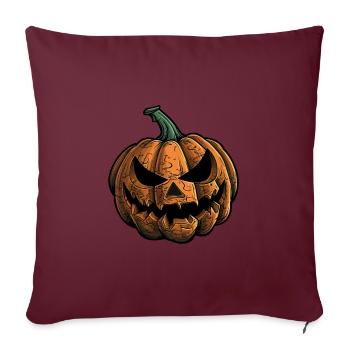 Visage de citrouille souriant - Costume d’Halloween - Housse de coussin décorative 45 x 45 cm - bordeaux - Devant