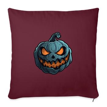 Visage de citrouille souriant - Citrouille Halloween - Housse de coussin décorative 45 x 45 cm - bordeaux - Devant