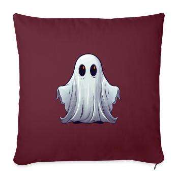 Petit fantôme câlin aux yeux brillants - Housse de coussin décorative 45 x 45 cm - bordeaux - Devant