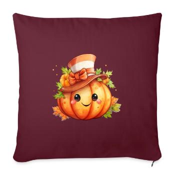 Unheimlich süsser mystischer Halloween Kürbis - Sofakissenbezug 45 x 45 cm - Burgunderrot - Vorne