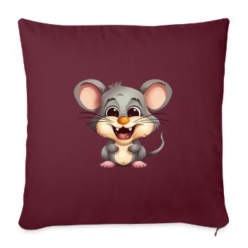 Süße knuddelige Maus für Natur Nagetier Liebhaber - Sofakissenbezug 45 x 45 cm - Burgunderrot - Vorne