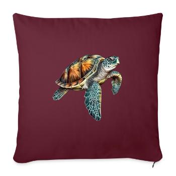 Conception sous-marine de tortue pour les plongeurs - Housse de coussin décorative 45 x 45 cm - bordeaux - Devant
