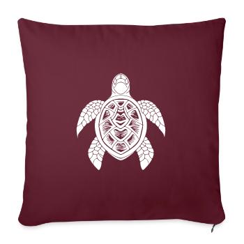 Tatouage de tortue design sous-marin pour les plongeurs - Housse de coussin décorative 45 x 45 cm - bordeaux - Devant