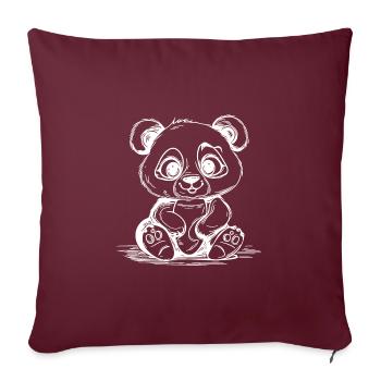 Câlin Mignon Peluche Enfants Ours - Housse de coussin décorative 45 x 45 cm - bordeaux - Devant