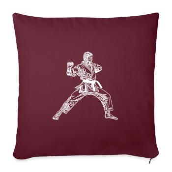 Karaté Costume Tatouage Ceinture Noire Style De Combat - Housse de coussin décorative 45 x 45 cm - bordeaux - Devant