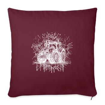 Concepteur de terrain avec Tractor Field Tractor Expert - Housse de coussin décorative 45 x 45 cm - bordeaux - Devant
