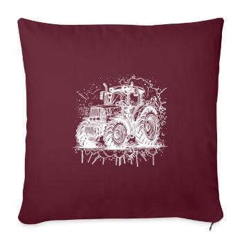 Conception d’éclaboussures de tracteur avec des experts en tracteurs de terrain - Housse de coussin décorative 45 x 45 cm - bordeaux - Devant