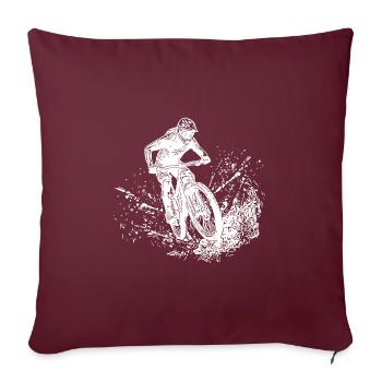 VTT Mud Splash Downhill - Housse de coussin décorative 45 x 45 cm - bordeaux - Devant