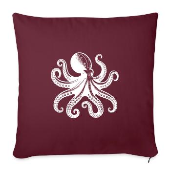 Schauriger Tintenfisch Oktopus mit acht Armen - Sofakissenbezug 45 x 45 cm - Burgunderrot - Vorne