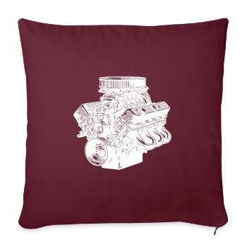 Moteur de cylindrée de cylindre de bloc moteur de cylindre de ventilateur mécanique - Housse de coussin décorative 45 x 45 cm - bordeaux - Devant