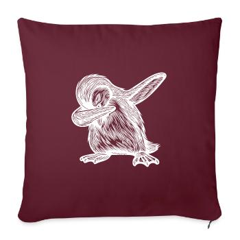 Mignon pingouin broussaillé petit pingouin dabbing - Housse de coussin décorative 45 x 45 cm - bordeaux - Devant