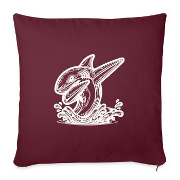 Grim Dabbing Shark - Dabbing Shark - Housse de coussin décorative 45 x 45 cm - bordeaux - Devant