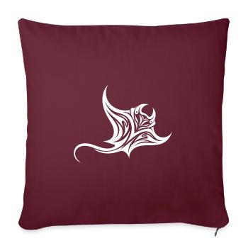 Tribal danseur Manta Ray Style Diver Fan Tattoo - Housse de coussin décorative 45 x 45 cm - bordeaux - Devant