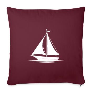 Voilier rapide avec voiles réglées - Housse de coussin décorative 45 x 45 cm - bordeaux - Devant