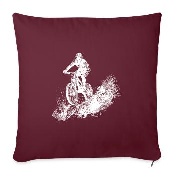 Cycliste Boue Montagne Descente - Housse de coussin décorative 45 x 45 cm - bordeaux - Devant