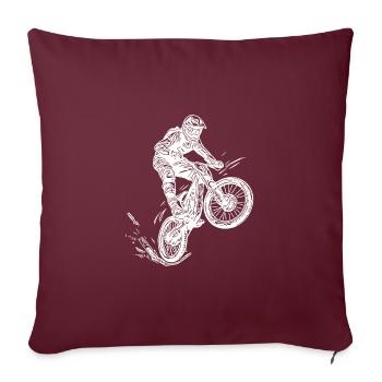 Cycliste cool vététiste - Housse de coussin décorative 45 x 45 cm - bordeaux - Devant