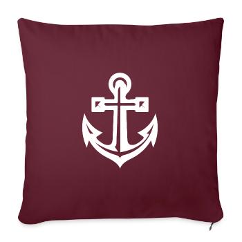 Très ancienne ancre dans le style de tatouage - Housse de coussin décorative 45 x 45 cm - bordeaux - Devant