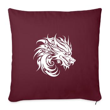Dragon chinois rugissant dans le style de tatouage - Housse de coussin décorative 45 x 45 cm - bordeaux - Devant