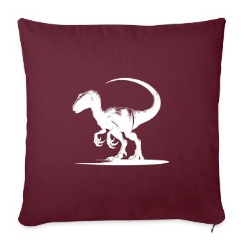 Dangereux dinosaure Dino Velociraptor - Housse de coussin décorative 45 x 45 cm - bordeaux - Devant