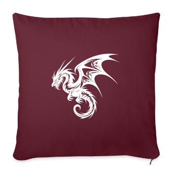 Dragon volant en style tatouage - Housse de coussin décorative 45 x 45 cm - bordeaux - Devant