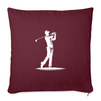 Joueur de golf sur le terrain de golf Sports Jeu de golf - Housse de coussin décorative 45 x 45 cm - bordeaux - Devant