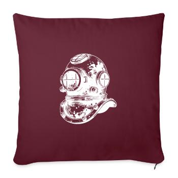Casque de plongée Vintage Professional Diver Style - Housse de coussin décorative 45 x 45 cm - bordeaux - Devant