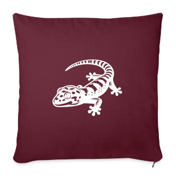 Gecko mignon dans le style de tatouage - Housse de coussin décorative 45 x 45 cm - bordeaux - Devant