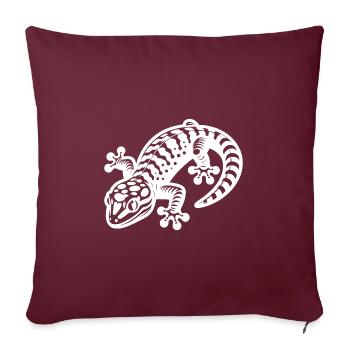 Gecko intelligent dans le style du tatouage - Housse de coussin décorative 45 x 45 cm - bordeaux - Devant