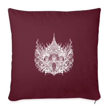 Temple classique de la Thaïlande - Housse de coussin décorative 45 x 45 cm - bordeaux - Devant