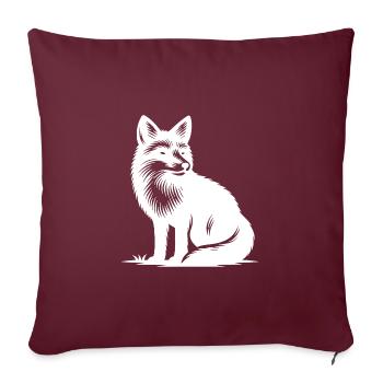 Niedlicher schlauer Fuchs - Sofakissenbezug 45 x 45 cm - Burgunderrot - Vorne