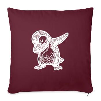 Mignon Pingouin mignon Petit pingouin dabbing - Housse de coussin décorative 45 x 45 cm - bordeaux - Devant
